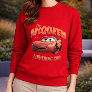 Lightning McQueen sweatshirt Her Lightning McQueen Valentines Day Couple T-Shirt McQueen image 3