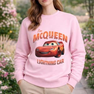 Lightning McQueen sweatshirt Her Lightning McQueen Valentines Day Couple T-Shirt McQueen image 1