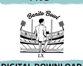 Benito Bowl LX PNG, Retro Football Stadium Sublimation, Modern Line Art Sports Tee Design, Minimalist Gameday Outfit, Streetwear Digital Art