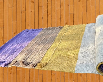 Tapete de yoga de algodón tejido a mano: Alfombra ayurvédica para el bienestar
