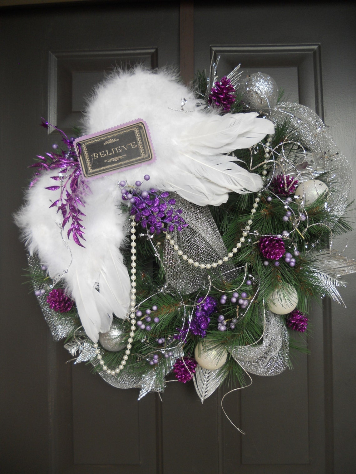 Angel Wings Wreath Handmade Christmas Wreath CHOOSE COLORS Etsy