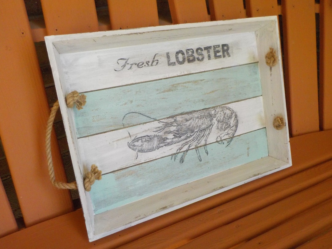 Rustic Wood Tray, Distressed Wood Crate Tray, Rustic Wood Serving Tray