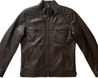 Brown Leather Biker Jacket