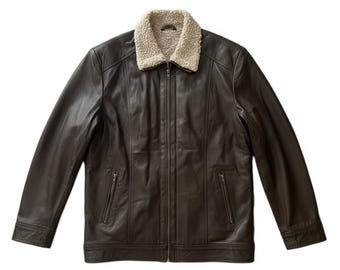 Faux Fur Lined Leather Jacket