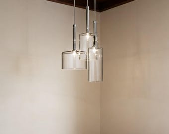 Lámpara colgante minimalista de cristal, luz de techo para cocina, comedor, bar, cafetería.