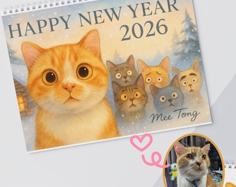 Chaotic Cats 2026 - Lustiger Katzenkalender im Aquarell Set