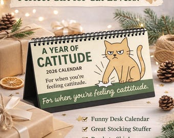 Catitude desk calendar 2026 | Desktop calendar