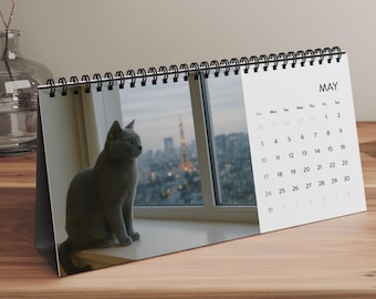 Cats Traveling the World Desktop Calendar | 2026 grid, Travel Cat Photos