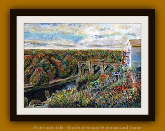 Knaresborough View 2 - A4 A3 or A2 Size English Yorkshire landscape art print of original painting from RussellArt