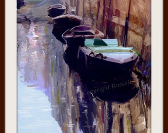 VENICE 3 - Large A4 A3 or A2 Limited Edition Art Print of original digital painting by Stephen Russell of RussellArt