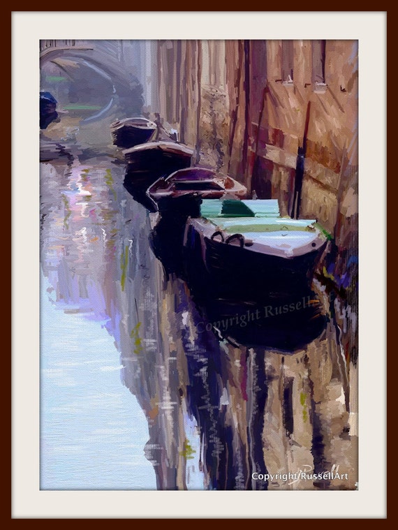Reflections of Venice A4 A3 A2 ltd ed print of Venice Italy painting RussellArt
