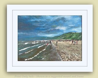 The Bay - Filey. Oil Painting English Landscape Seascape A4 A3 or A2 Limited Edition Art Print by RussellArt