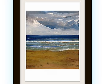 Wave After Wave - A4 A3 or A2 Size Limited Edition Giclee Art Print of Original Beach Ocean Seascape Oil Painting from RussellArt