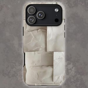 Layered Stone III  - iPhone Case, Geometric Stone Grid Phone Case, Neutral Tile Pattern iPhone Cover, Minimal Modern Phone Case