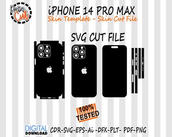 iPhone 14 Pro Max スキンテンプレート ベクターファイル スキンダイカットレイアウト Cricut Silhouette iPhone 14 Pro Max スキンカットファイル