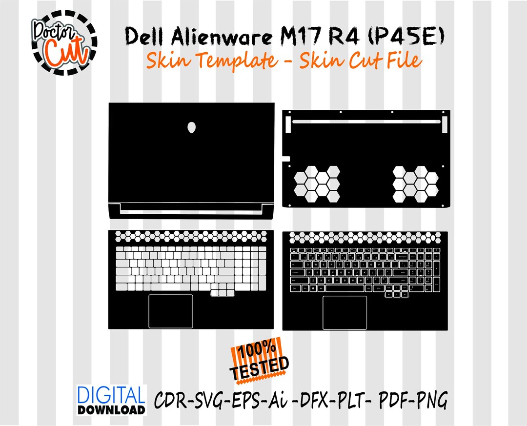 Dell Alienware M17 R4 (P45E) Skin Vector Template File Skin Die Cut ...