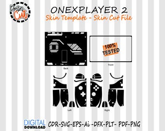 oneXPlayer 2 skin template vector layout skin die cuts file svg skin Cricut Silhouette OneXPlayer 2 skin cut file