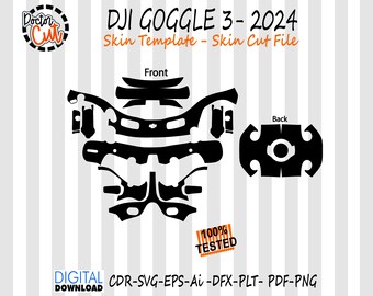 DJI Goggles 3 huid sjabloon vector huid lay-out huid gestanst bestand svg huid Cricut silhouet DJI Goggles 3 huid gesneden bestand