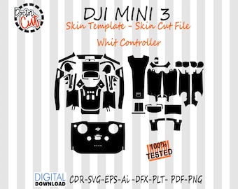 DJI MINI 3 Haut Schnittdatei mit rc und rc n1 Haut vektor platte Layout Haut die schnitte Datei svg Haut Cricut Silhouette Eps,AI,svg,Cdr