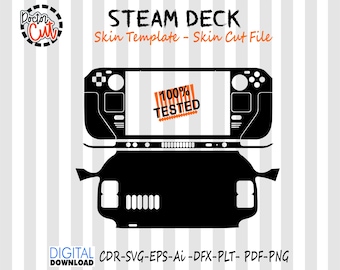 Steam Deck skin template vector skin layout skin die cuts file svg skin Cricut Silhouette Steam Deck skin cut file