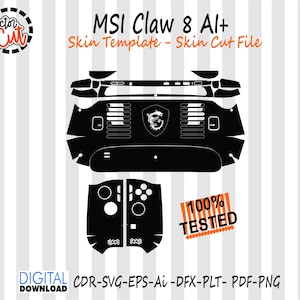 Msi Klaue 8 AI+ Skin Vektor Vorlage Skin Layout Die Cut Datei für Cricut & Silhouette | MSI Klauen 8 AI + Schnittdatei Vektor svg