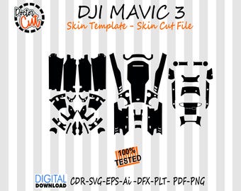 dji mavic 3 skin template vector skin cut file skin die cuts layout skin die cuts file svg skin Cricut Silhouette dji mavic 3 skin cut file