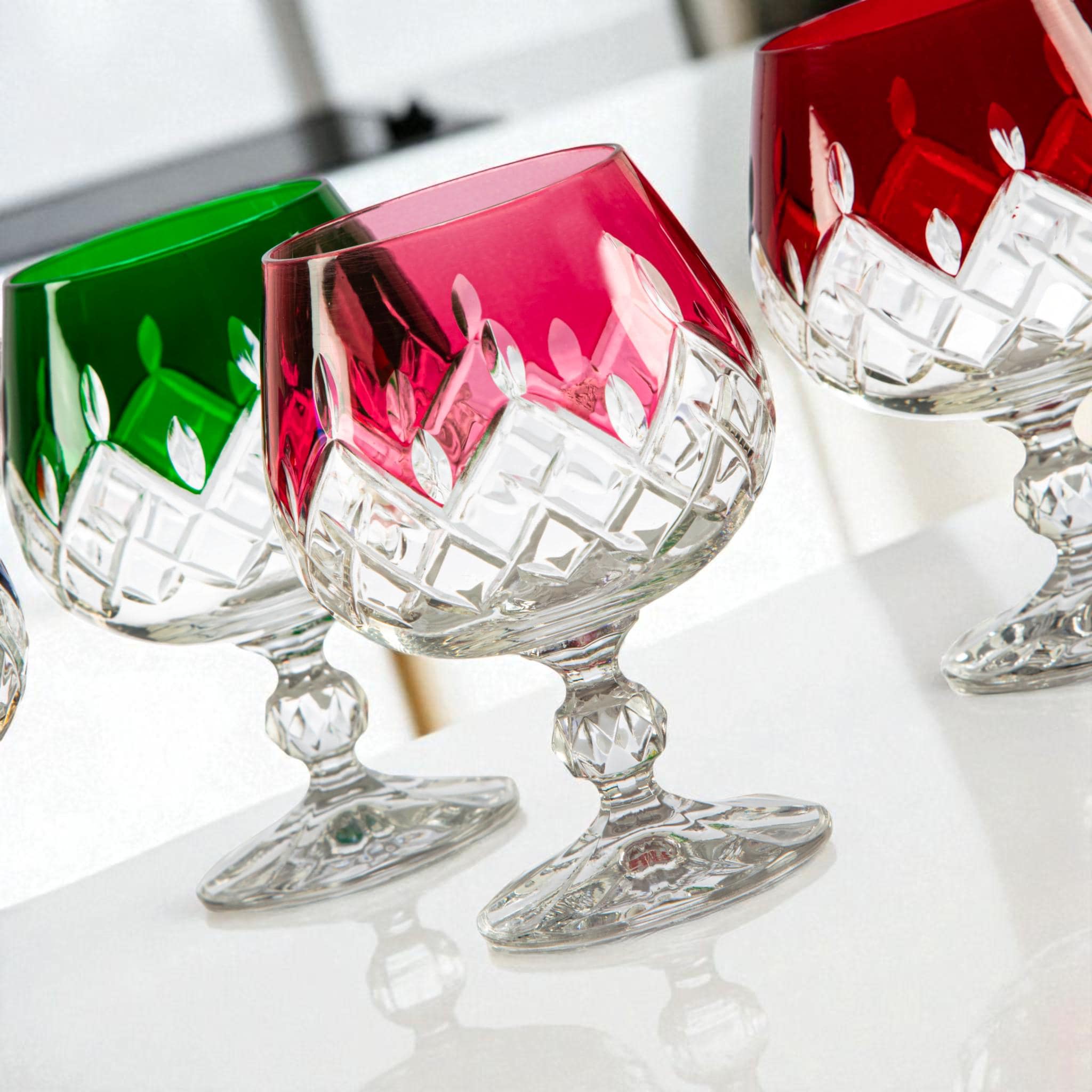 ボヘミアクリスタルカラーワイングラス 6個セット - Etsy 日本