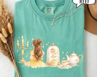 Princess Belle T-Shirt, Watercolor Disney Princess Shirt, Tale As Old As Time Shirt, Disney Girly Shirt, Disney Girls Trip Tee