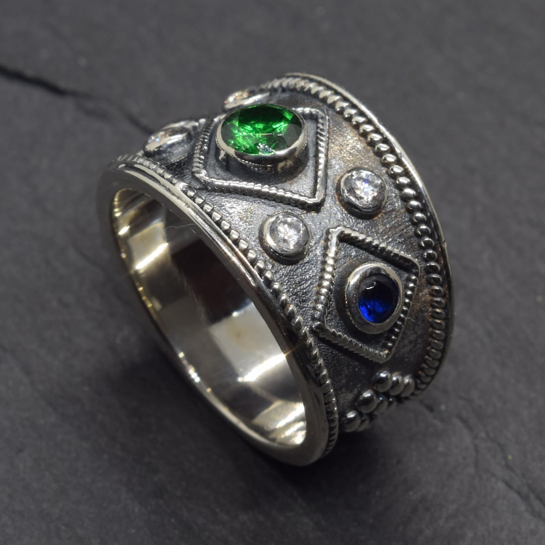 Medieval Ring, Byzantine Style Jewelry, Oxidized Silver Ring - Etsy