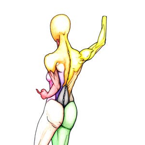 Anti Croquis Colore Original De Dessin D Aquarelle Art Etsy