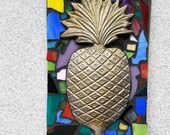 Pineapple Stained Glass Mosaic Coat Wall Hook Multi-Color