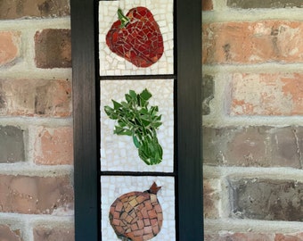 Louisiana Art Cajun Trinity Mosaic Bell Pepper, Celery, Onion Mosaic Art Kitchen  Art Louisiana Art New Orleans Southern Art Restaurant Art