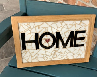 Home Mosaic Sign Porch Sign Outdoor Art Mosaic Front Door Sign Farmhouse Home Outdoor Art