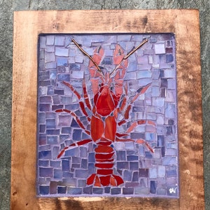 Louisiana Southern Art Mosaic Crawfish Wall Art Coastal Art Decor Kitchen Gallery Wall Art