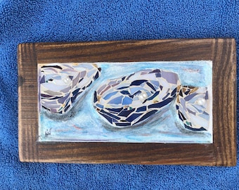 Mosaic Oyster Art: Stained Glass Louisiana Decor Mardi Gras Gift