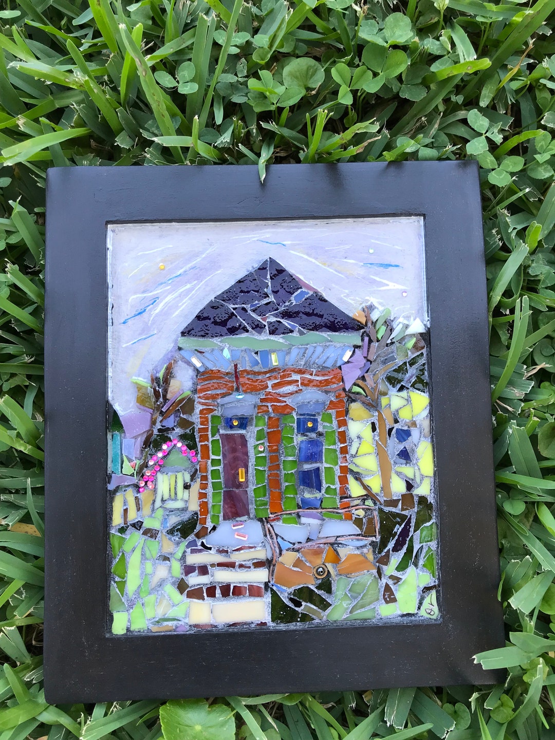 Louisiana Art Shotgun House New Orleans Stained Glass Mosaic Wall Art