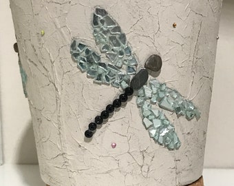 Mosaic Dragonfly Indoor Decorative Plant Pot Planting Container Gardener's Gift Decorative Succulent Planter Mother’s Day Gift