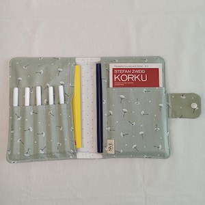 Floral A5 Book Cover, Handmade Cotton Planner Case & Pen Holder