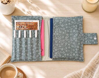 Handmade Cotton Book Sleeve with Pen Holder