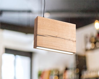 Lámpara colgante LED de madera de roble macizo, lámpara nórdica escandinava, lámpara de techo moderna escandinava, lámpara de isla de cocina