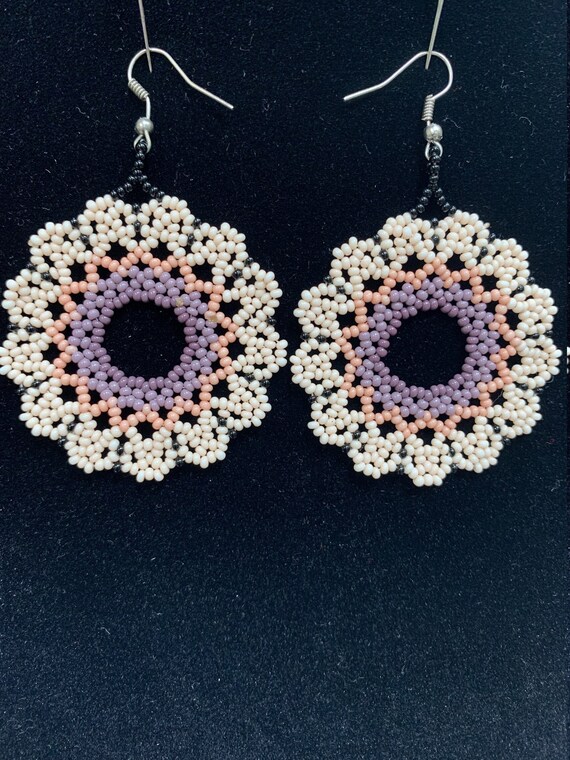 Huichol Beaded Dangle Earring - image 1