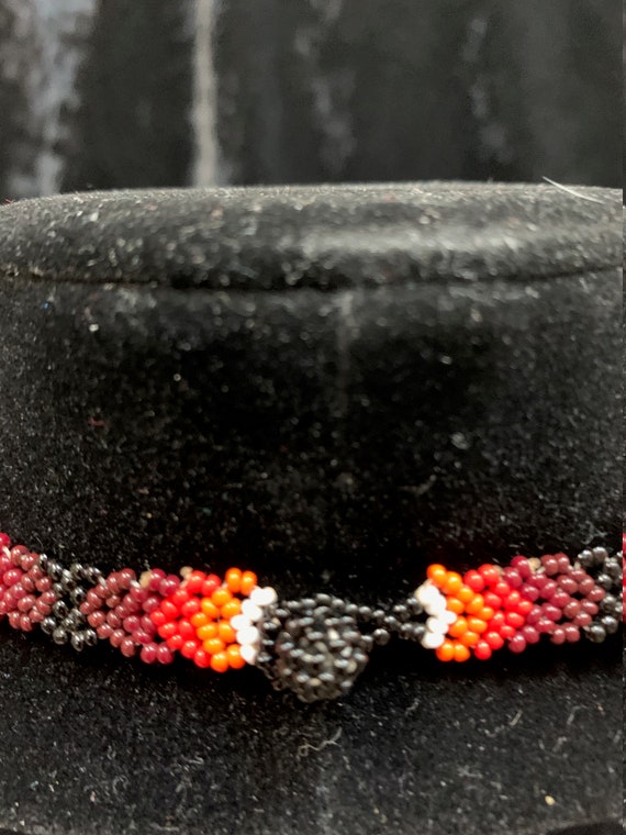 Huichol Beaded Flower Necklace & Earrings Set - image 3