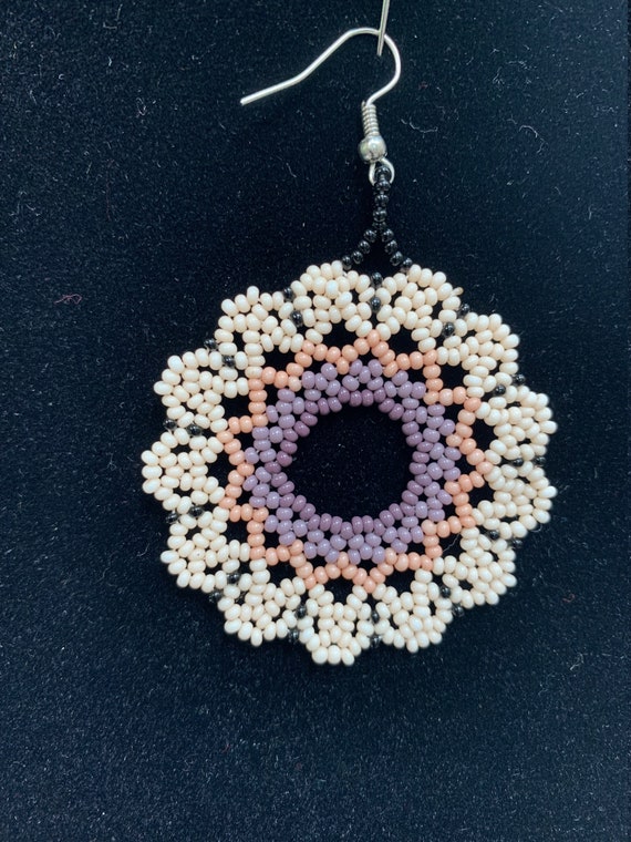 Huichol Beaded Dangle Earring - image 2