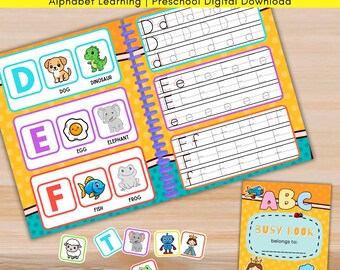 Alphabet Matching Activity, Tracing A-Z Uppercase and Lowercase Letter Writing Practice, Preschool, Pre-K, Kindergarten Handwriting