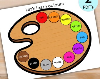 Colour Matching Activity, Toddler Printable Busy Book, Preschool Learning Educational Binder Worksheets, Quiet Time Fine Motor Skills, PDF