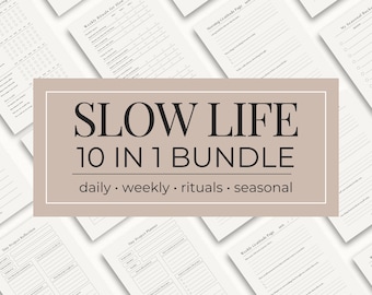 Slow Living Planner Bundle | Daily Rituals & Gratitude (A4 + US Letter PDF)