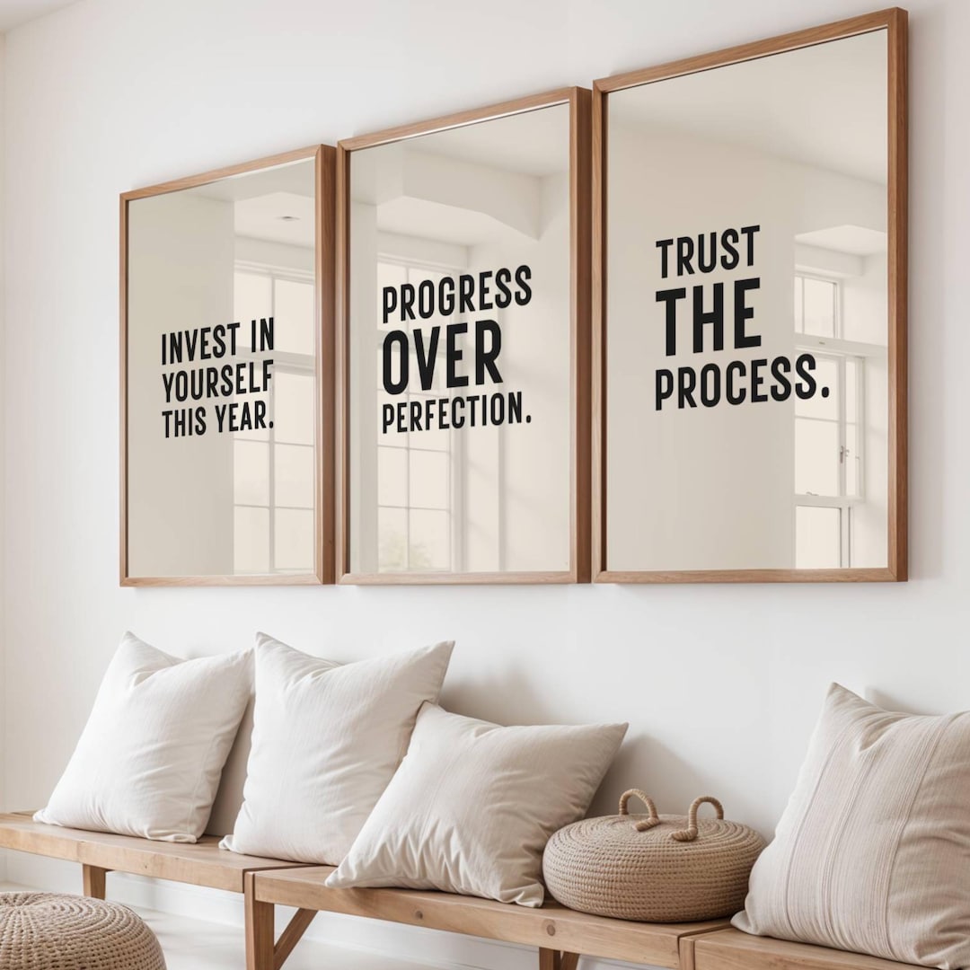Motivational Printable Wall Art Set of 3 | Minimalist Quote Bundle ...