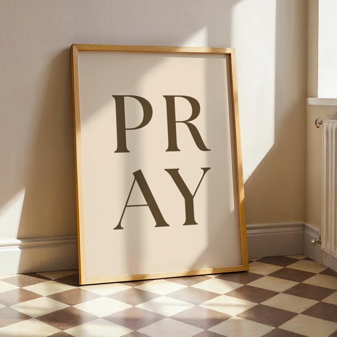 PRAY Printable Wall Art, Christian Wall Decor, Minimalist Scripture ...