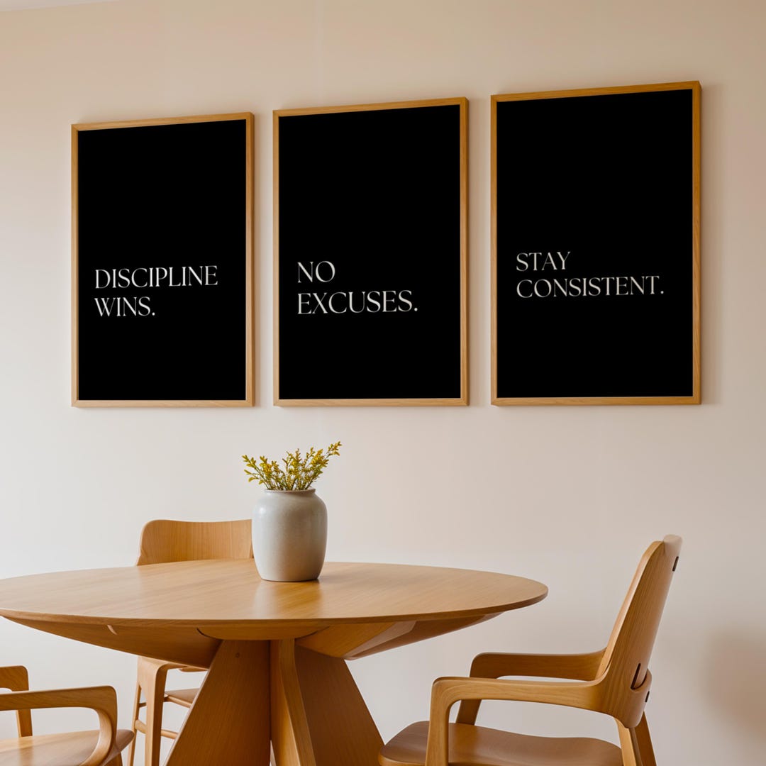 Motivational Printable Wall Art Set of 3, Minimalist Black and White ...