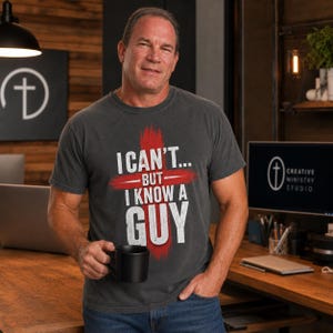 I Cant But I Know a Guy Christian Shirt, Comfort Colors 1717 Pepper Tee, Jesus Cross Faith Gift High-Converting Description